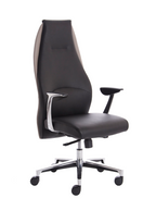 Mien High Back Leather Executive Office Chair - Black & Mink