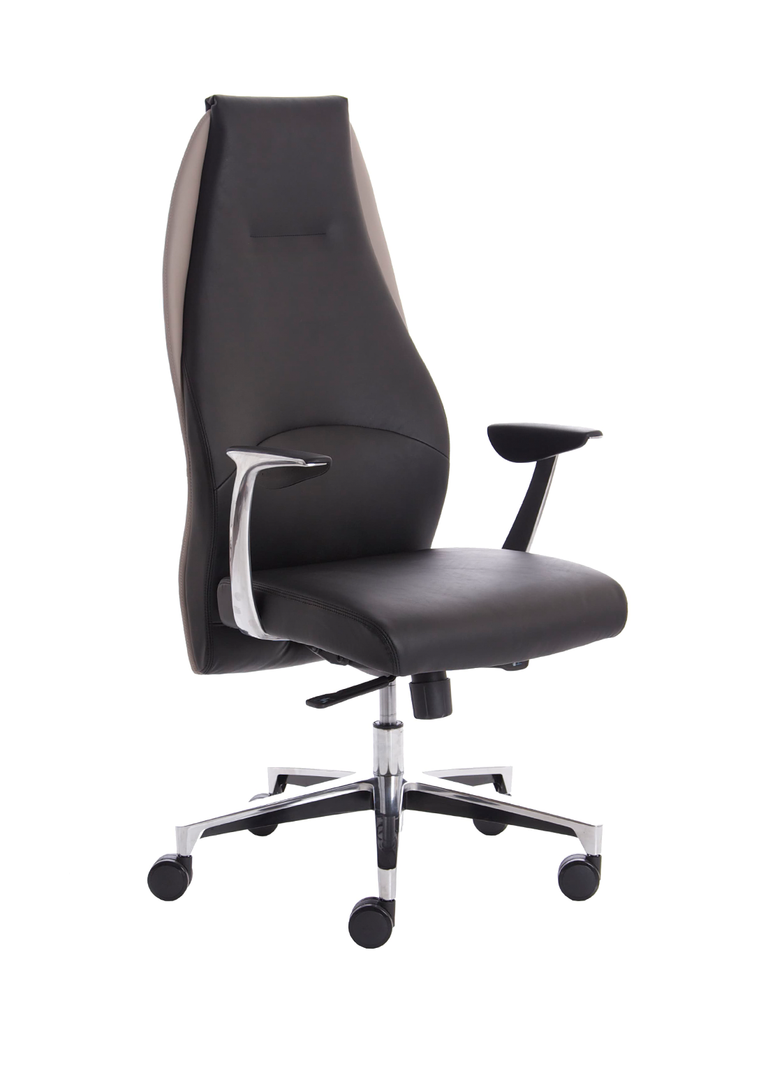 Mien High Back Leather Executive Office Chair - Black & Mink