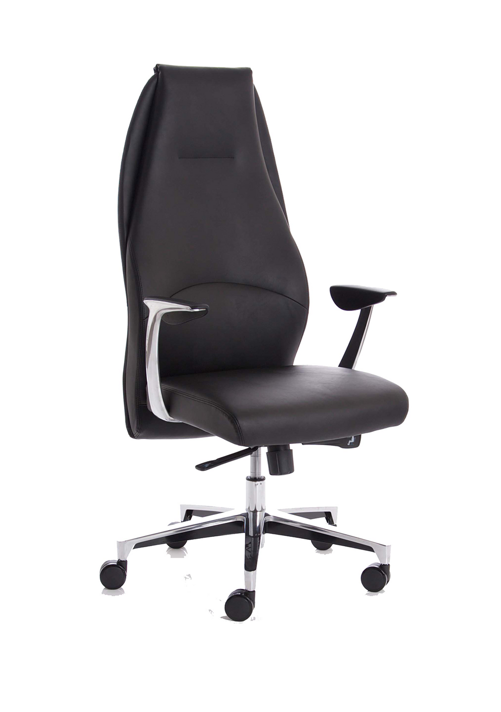 Mien High Back Leather Executive Office Chair - Black Leather