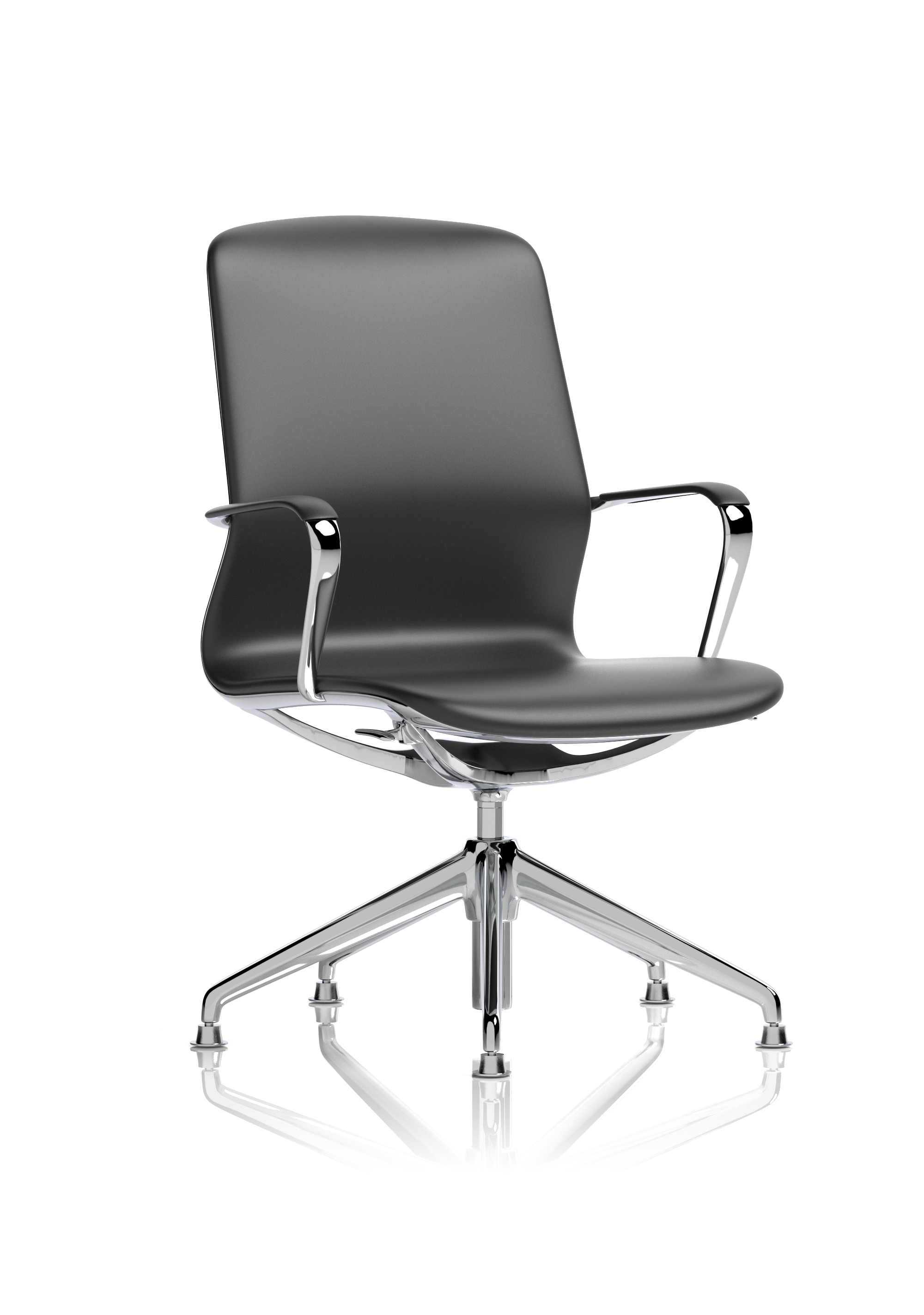 Lucia High Back Executive Office Chair - Chrome with Glides