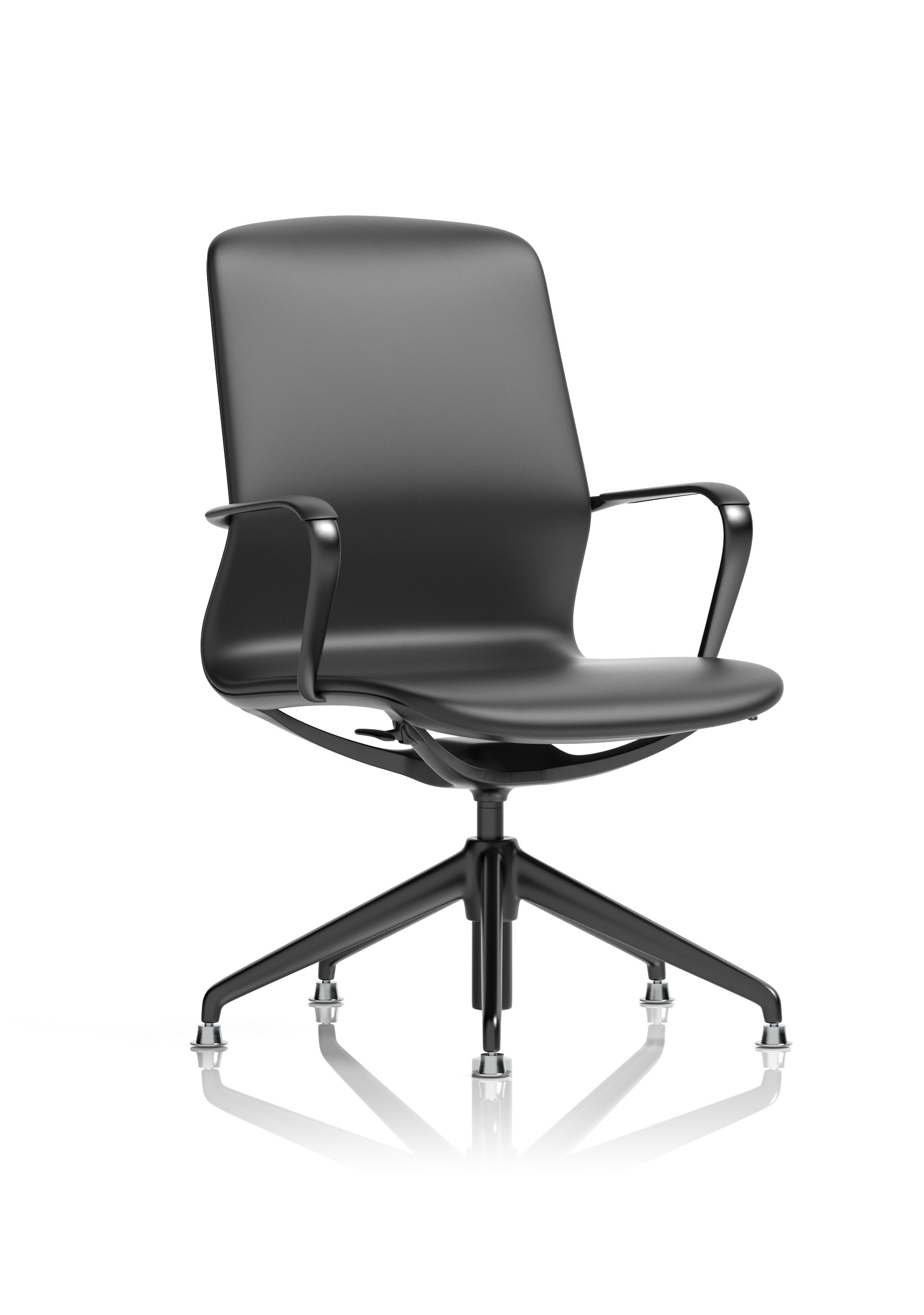 Lucia High Back Executive Office Chair - Black with Glides