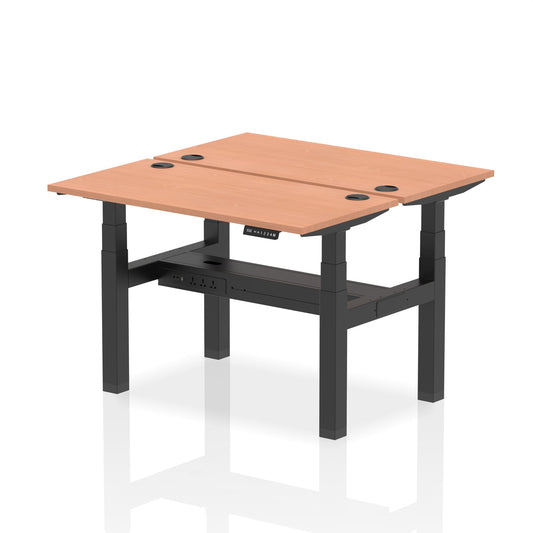 Air Back-to-Back Slimline Height Adjustable Bench Desk - 2 Person - Ergometric