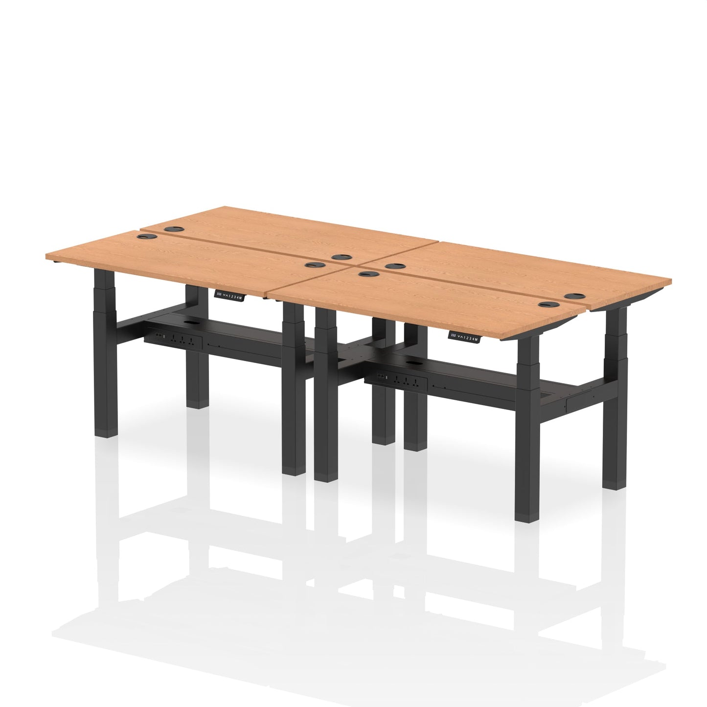 Air Back-to-Back Slimline Height Adjustable Bench Desk - 4 Person - Ergometric