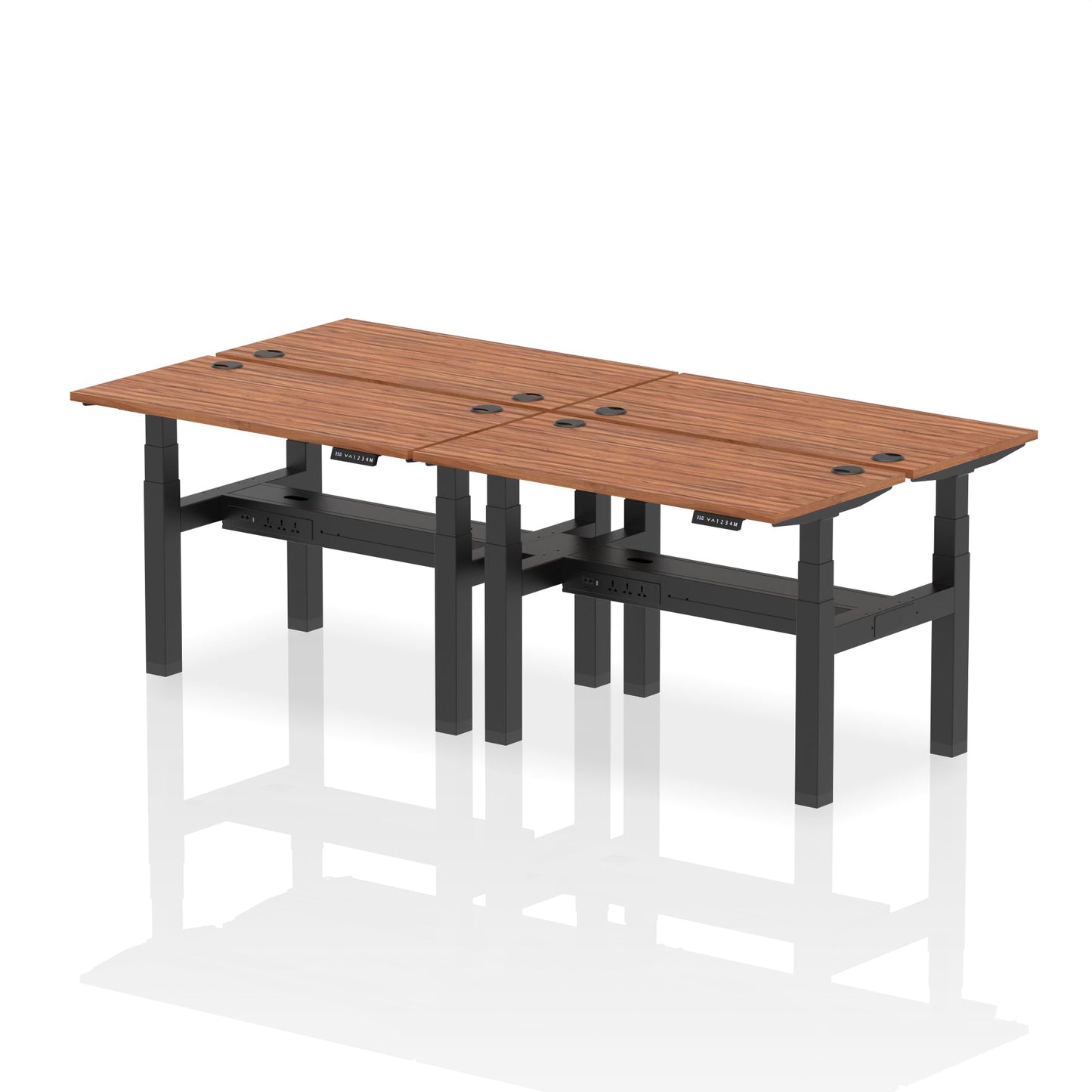Air Back-to-Back Slimline Height Adjustable Bench Desk - 4 Person - Ergometric