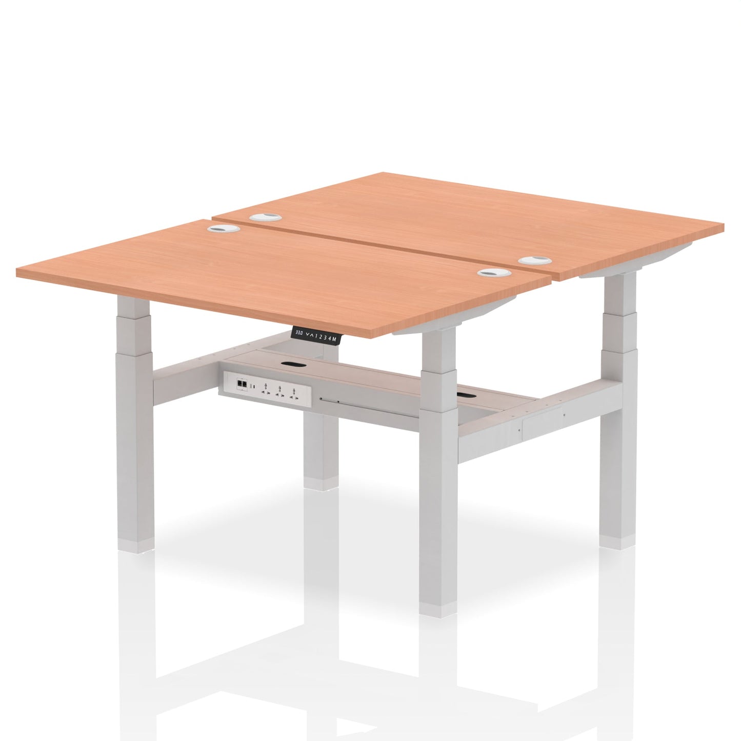 Air Back-to-Back Height Adjustable Bench Desk - 2 Person - Ergometric