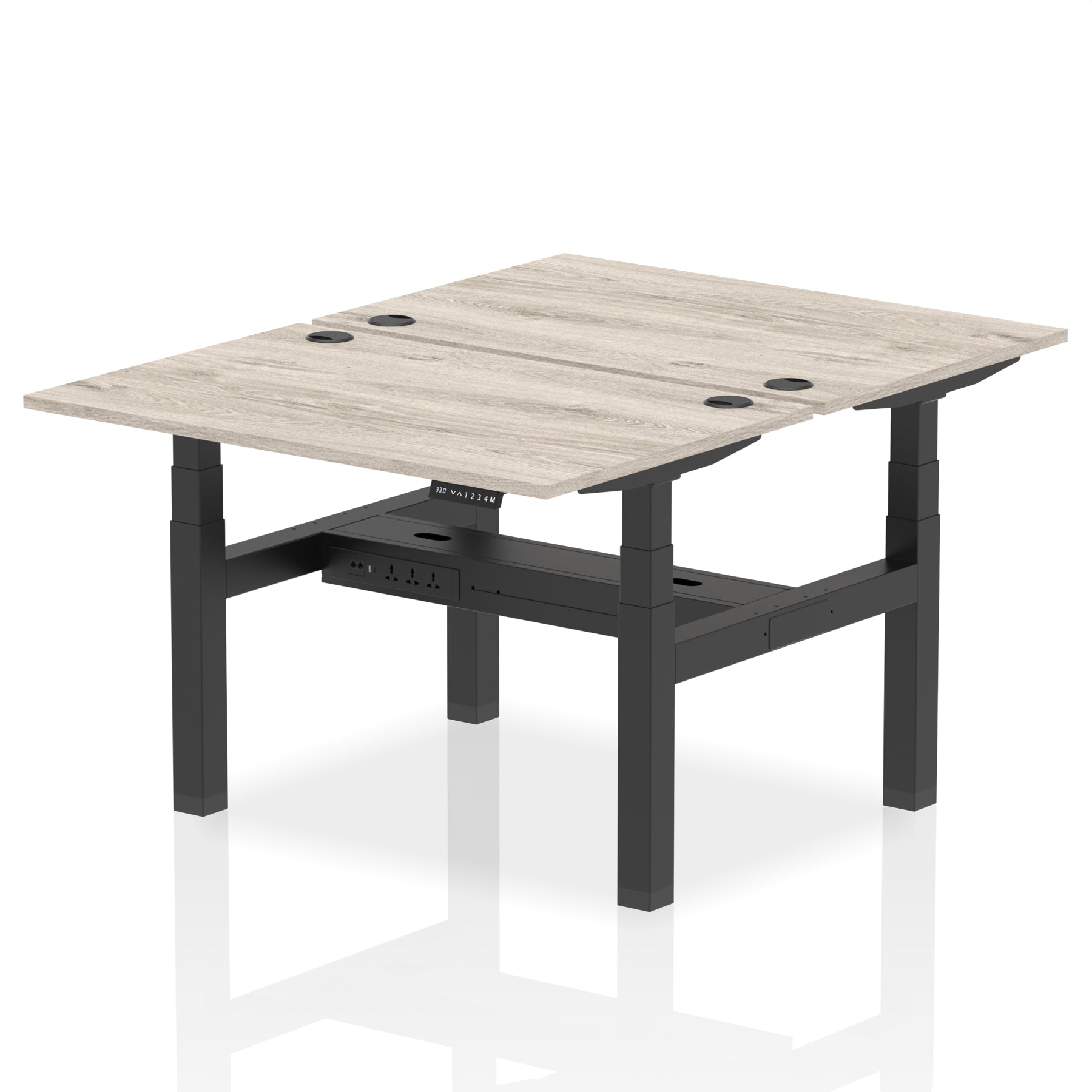 Air Back-to-Back Height Adjustable Bench Desk - 2 Person - Ergometric