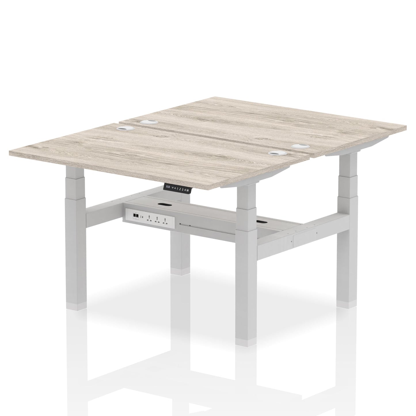 Air Back-to-Back Height Adjustable Bench Desk - 2 Person - Ergometric
