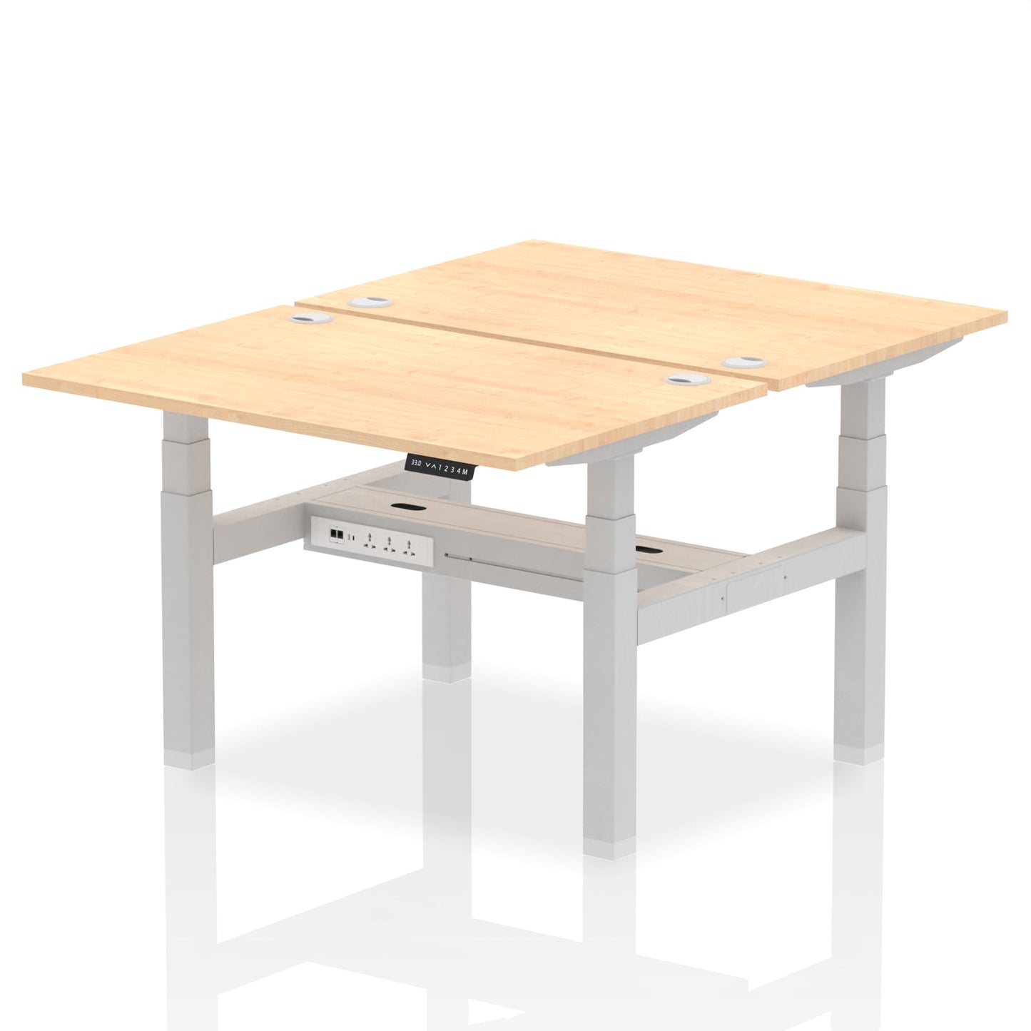 Air Back-to-Back Height Adjustable Bench Desk - 2 Person - Ergometric