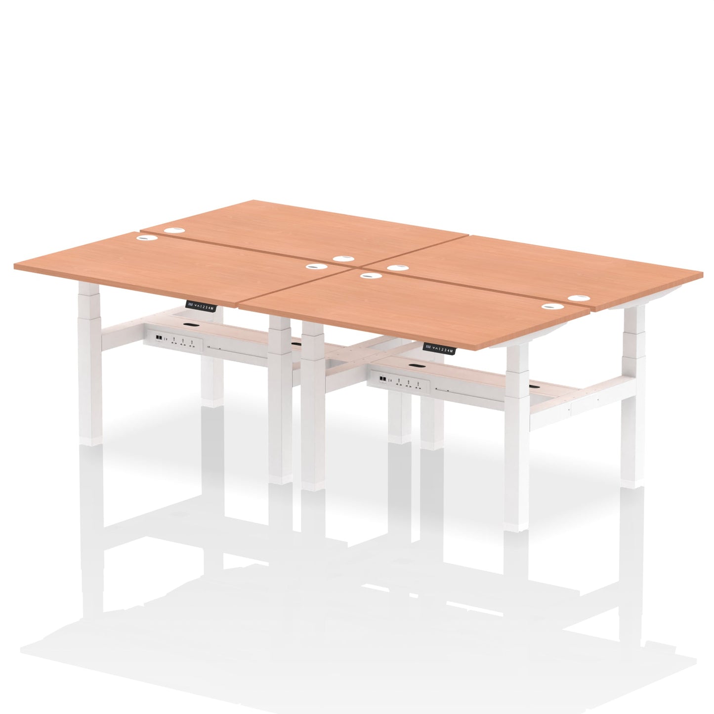 Air Back-to-Back Height Adjustable Bench Desk - 4 Person - Ergometric