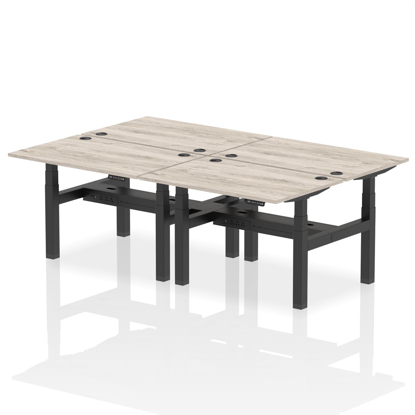 Air Back-to-Back Height Adjustable Bench Desk - 4 Person - Ergometric