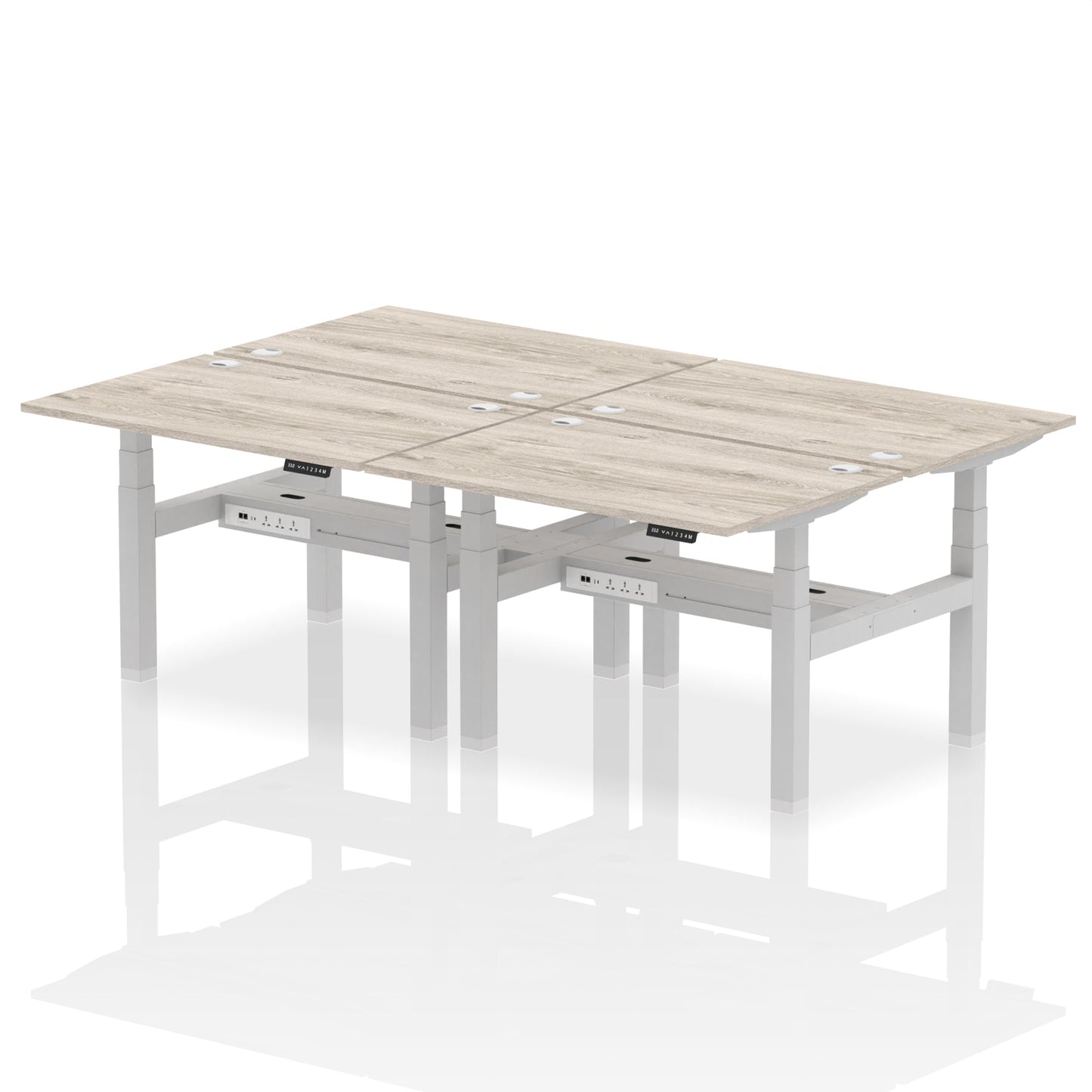 Air Back-to-Back Height Adjustable Bench Desk - 4 Person - Ergometric