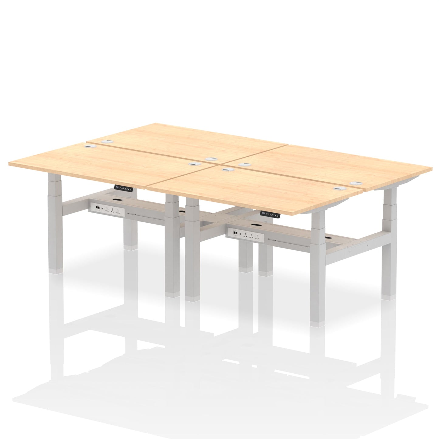 Air Back-to-Back Height Adjustable Bench Desk - 4 Person - Ergometric