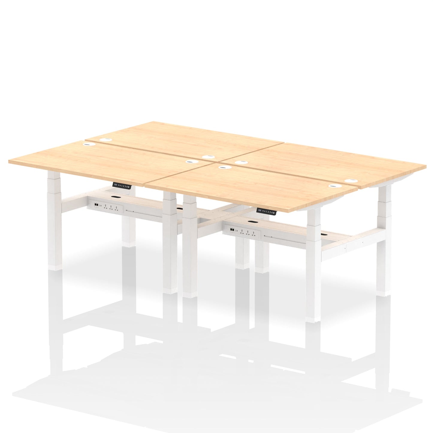 Air Back-to-Back Height Adjustable Bench Desk - 4 Person - Ergometric