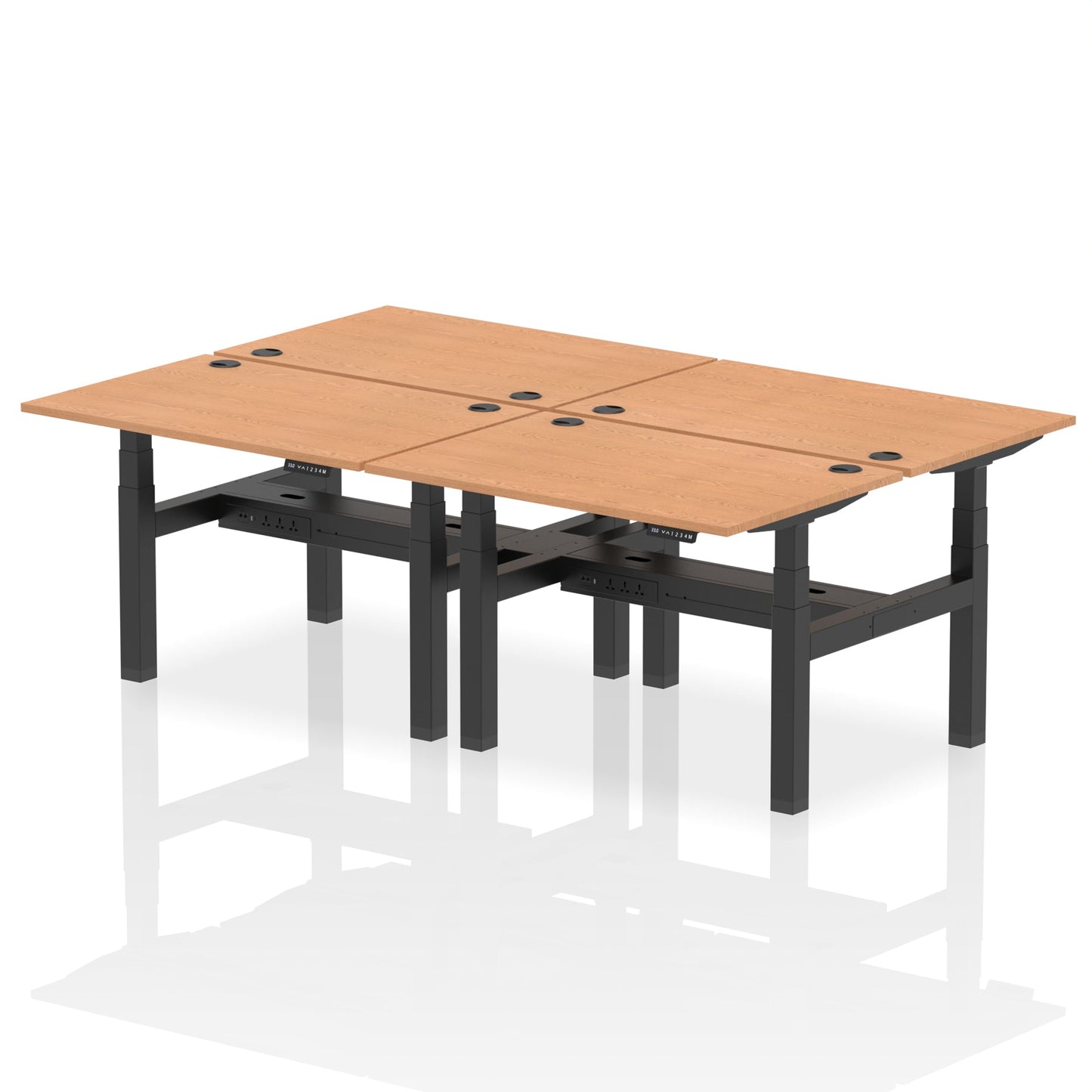 Air Back-to-Back Height Adjustable Bench Desk - 4 Person - Ergometric