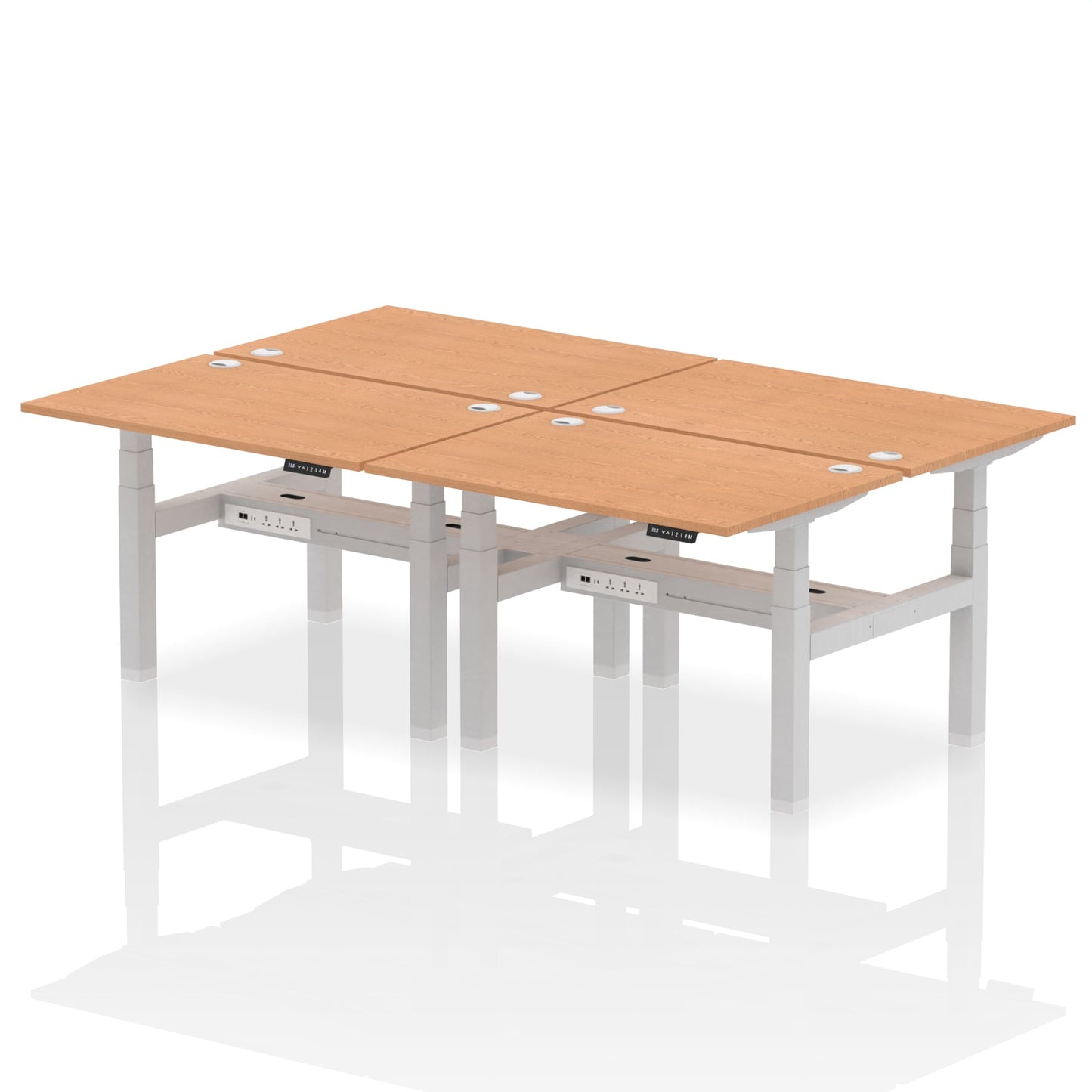 Air Back-to-Back Height Adjustable Bench Desk - 4 Person - Ergometric