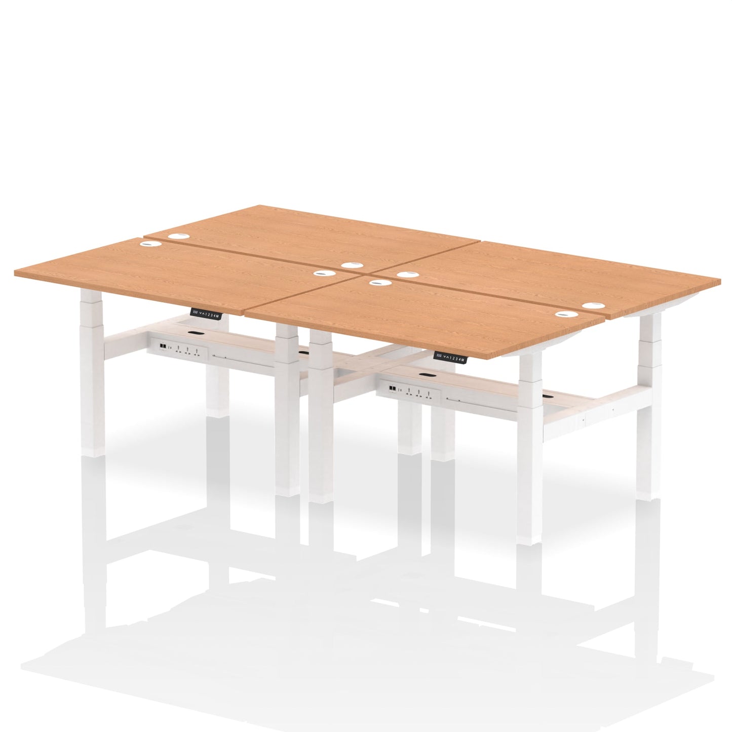 Air Back-to-Back Height Adjustable Bench Desk - 4 Person - Ergometric