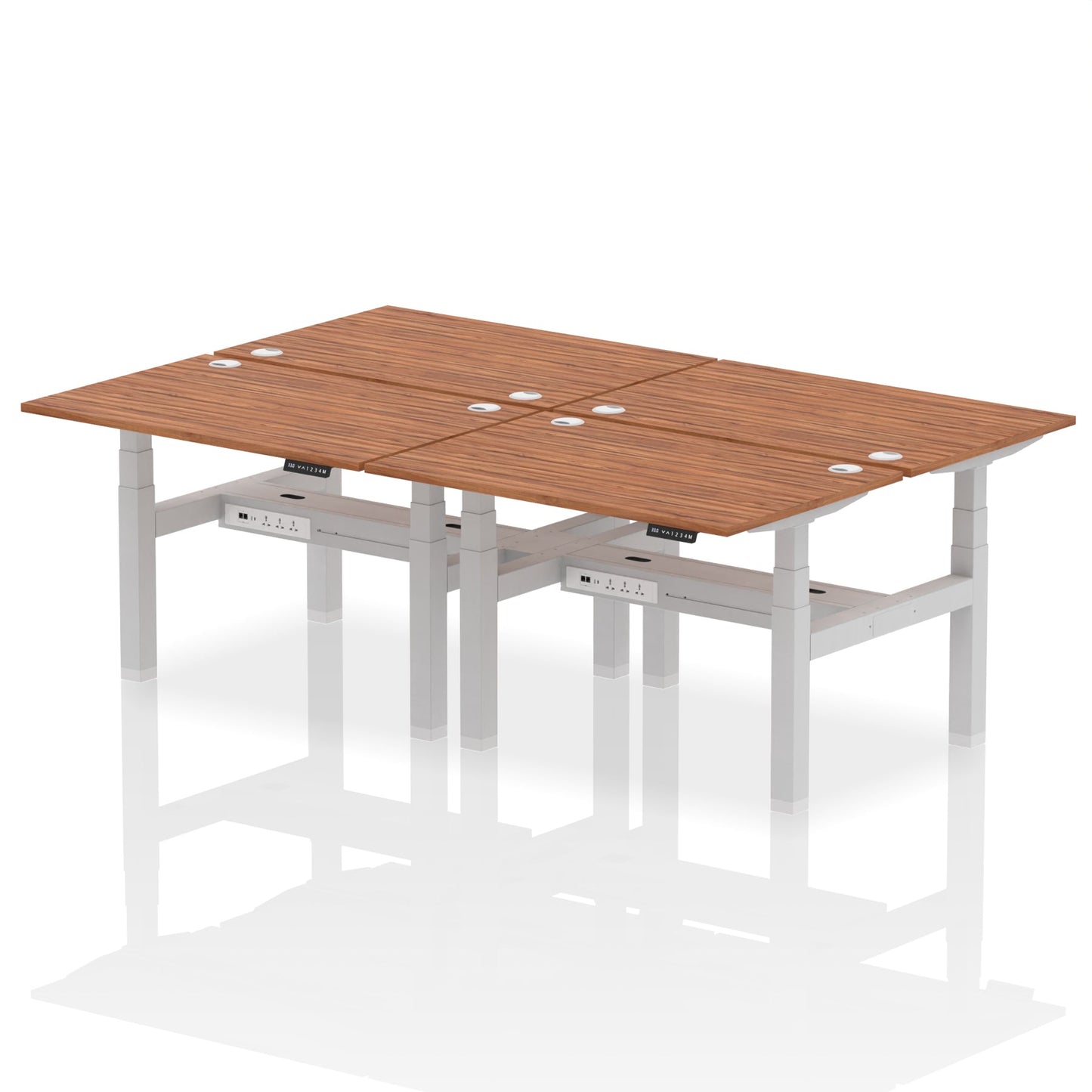 Air Back-to-Back Height Adjustable Bench Desk - 4 Person - Ergometric