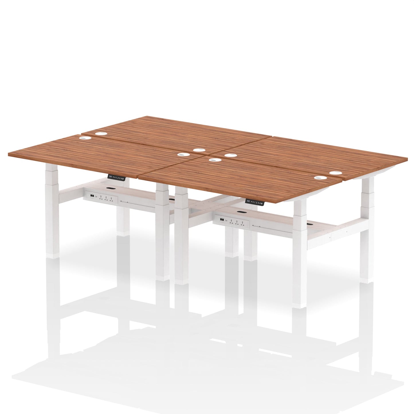 Air Back-to-Back Height Adjustable Bench Desk - 4 Person - Ergometric