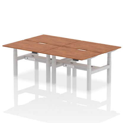 Air Back-to-Back Scalloped Edge Height Adjustable Bench Desk - 4 Person - Ergometric