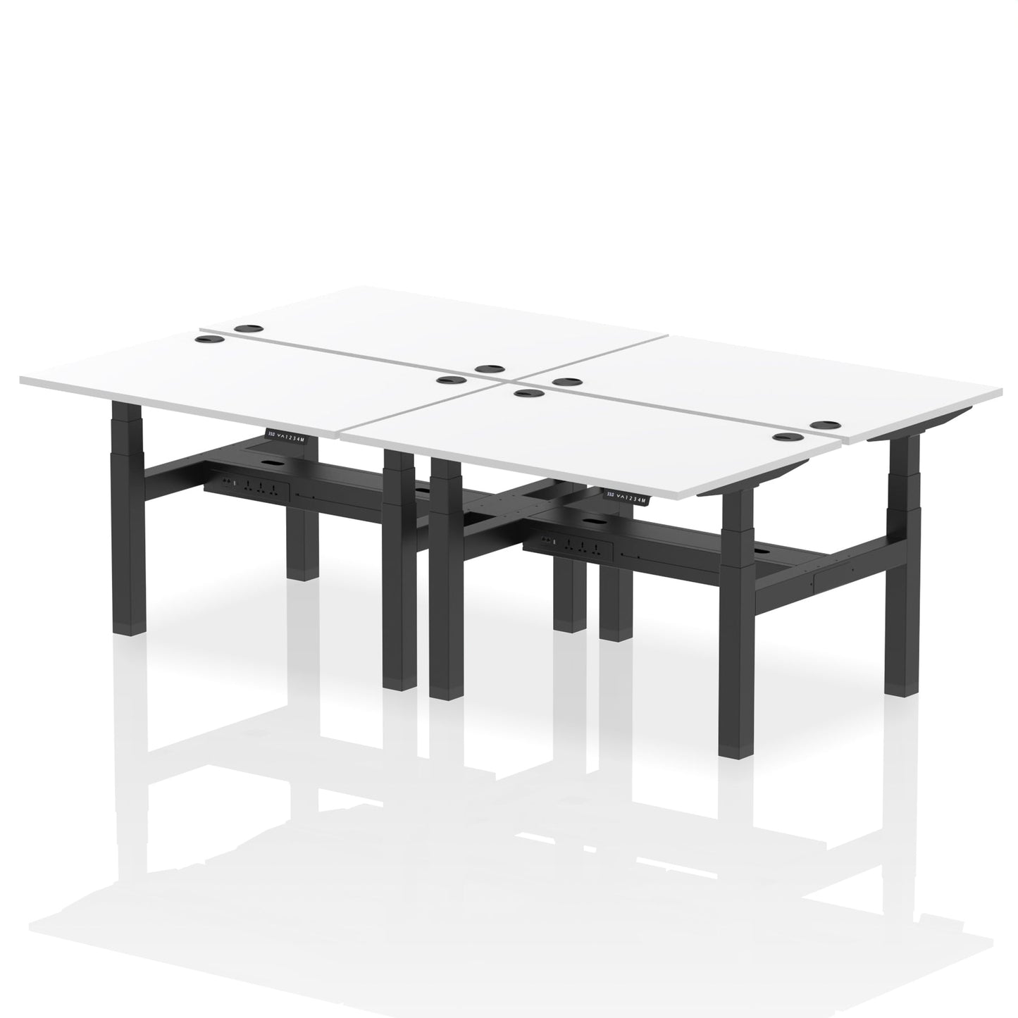 Air Back-to-Back Height Adjustable Bench Desk - 4 Person - Ergometric