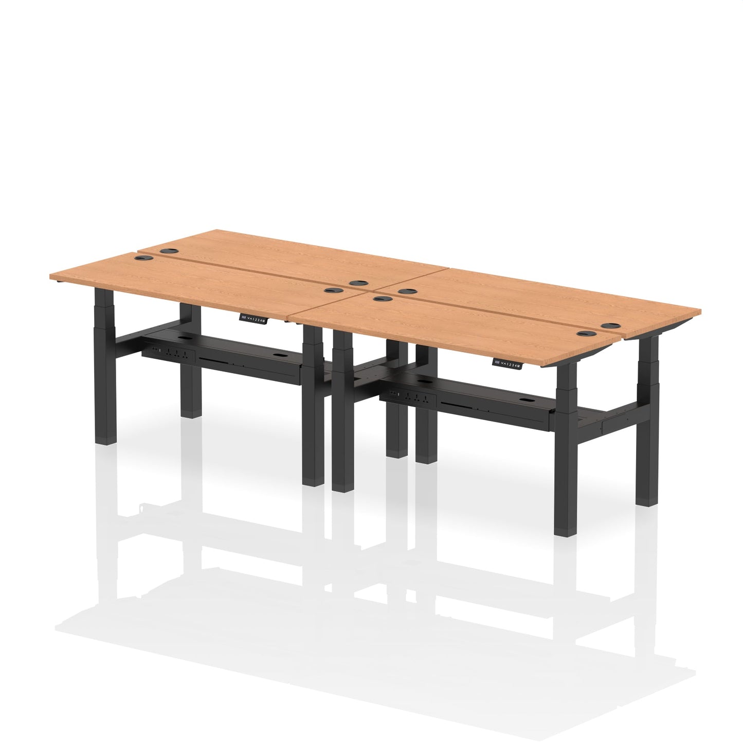 Air Back-to-Back Slimline Height Adjustable Bench Desk - 4 Person - Ergometric