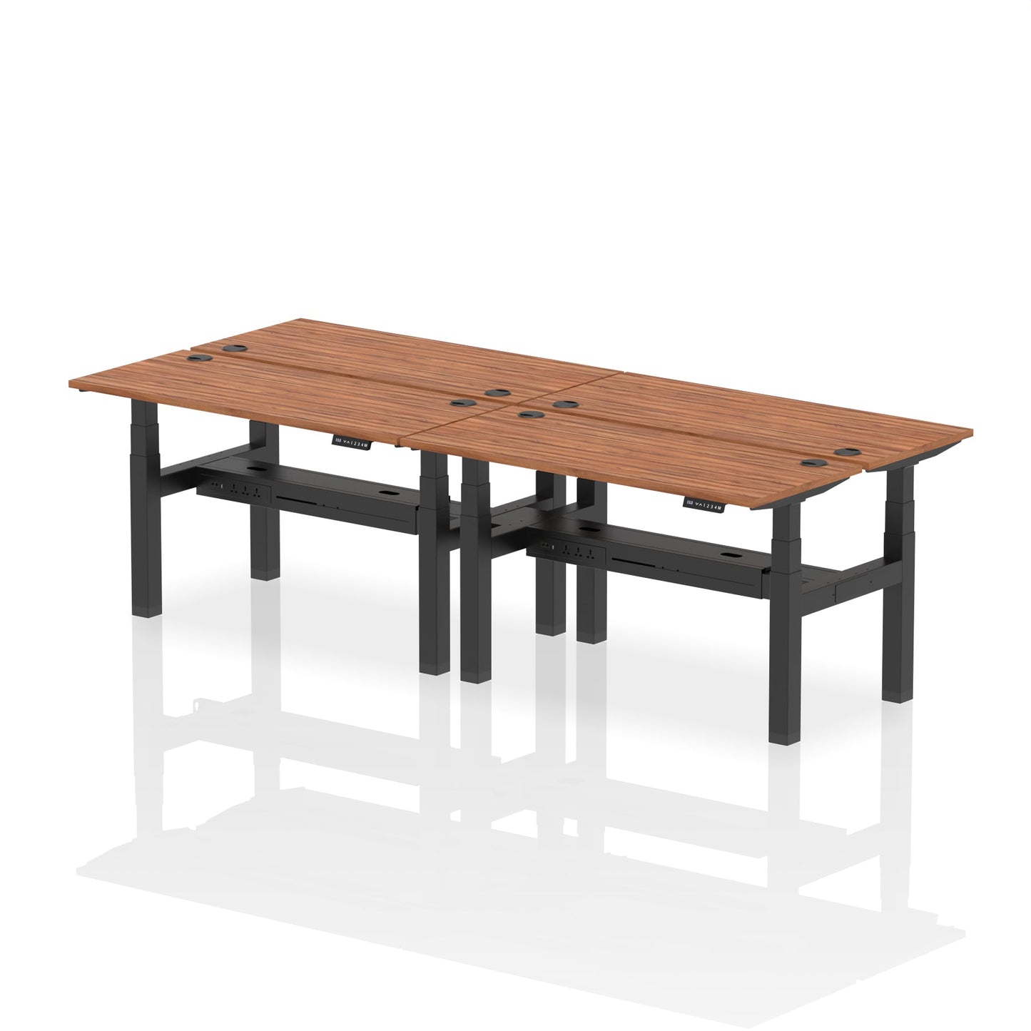 Air Back-to-Back Slimline Height Adjustable Bench Desk - 4 Person - Ergometric