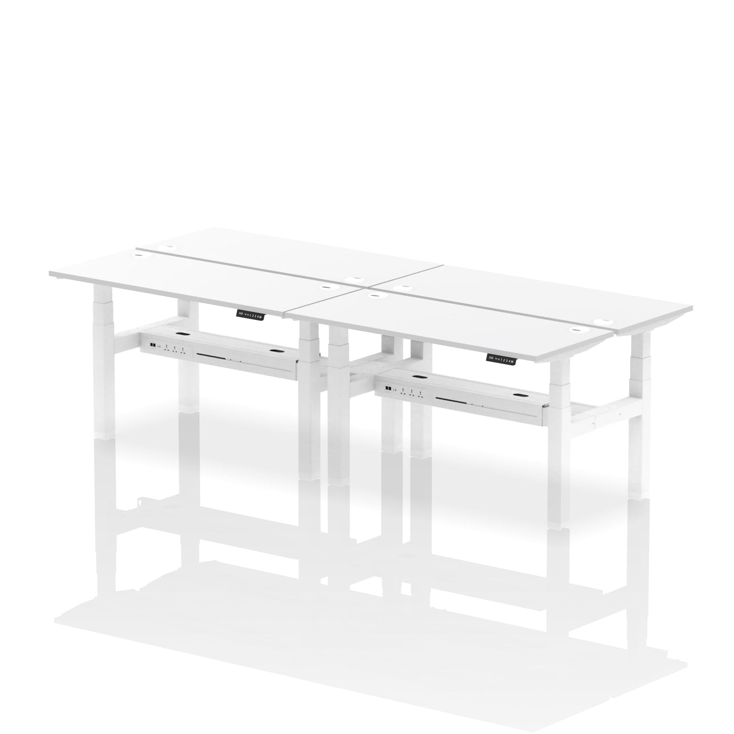 Air Back-to-Back Slimline Height Adjustable Bench Desk - 4 Person - Ergometric