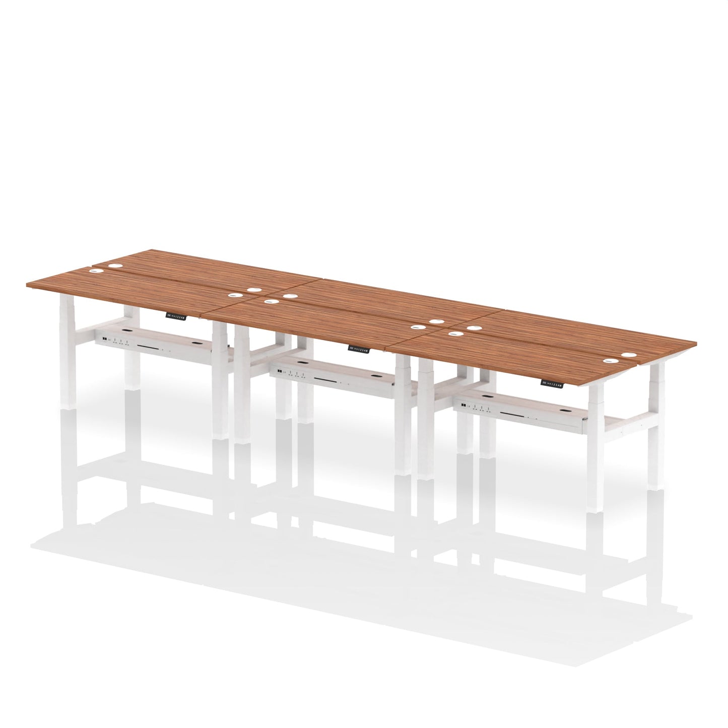 Air Back-to-Back Slimline Height Adjustable Bench Desk - 6 Person - Ergometric