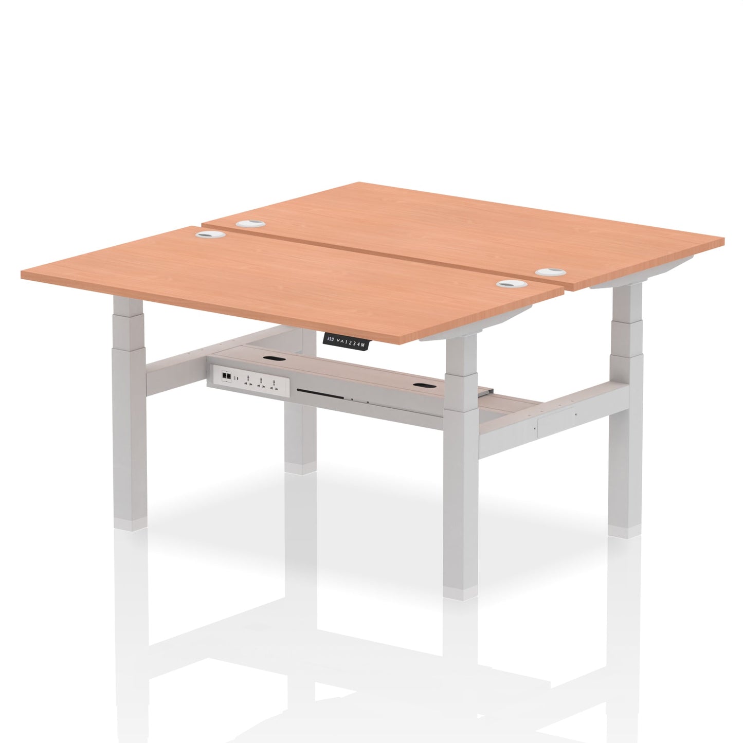 Air Back-to-Back Height Adjustable Bench Desk - 2 Person - Ergometric