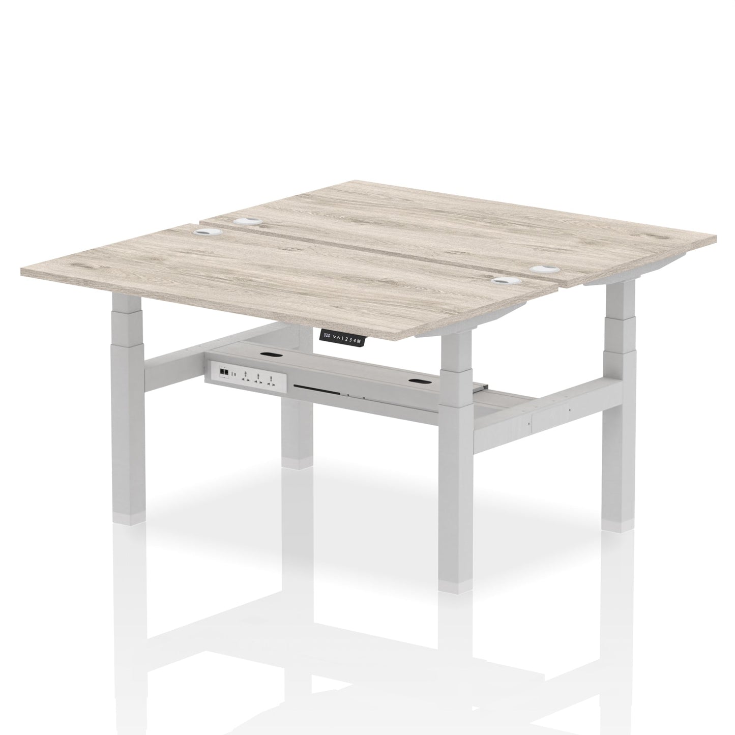 Air Back-to-Back Height Adjustable Bench Desk - 2 Person - Ergometric