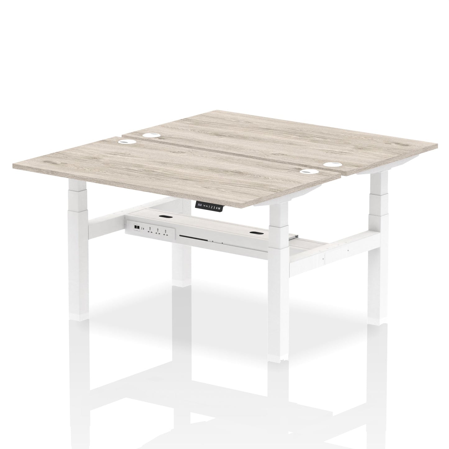 Air Back-to-Back Height Adjustable Bench Desk - 2 Person - Ergometric