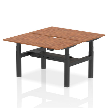 Air Back-to-Back Scalloped Edge Height Adjustable Bench Desk - 2 Person - Ergometric