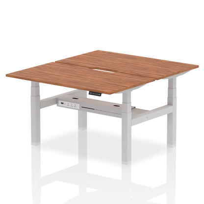 Air Back-to-Back Scalloped Edge Height Adjustable Bench Desk - 2 Person - Ergometric