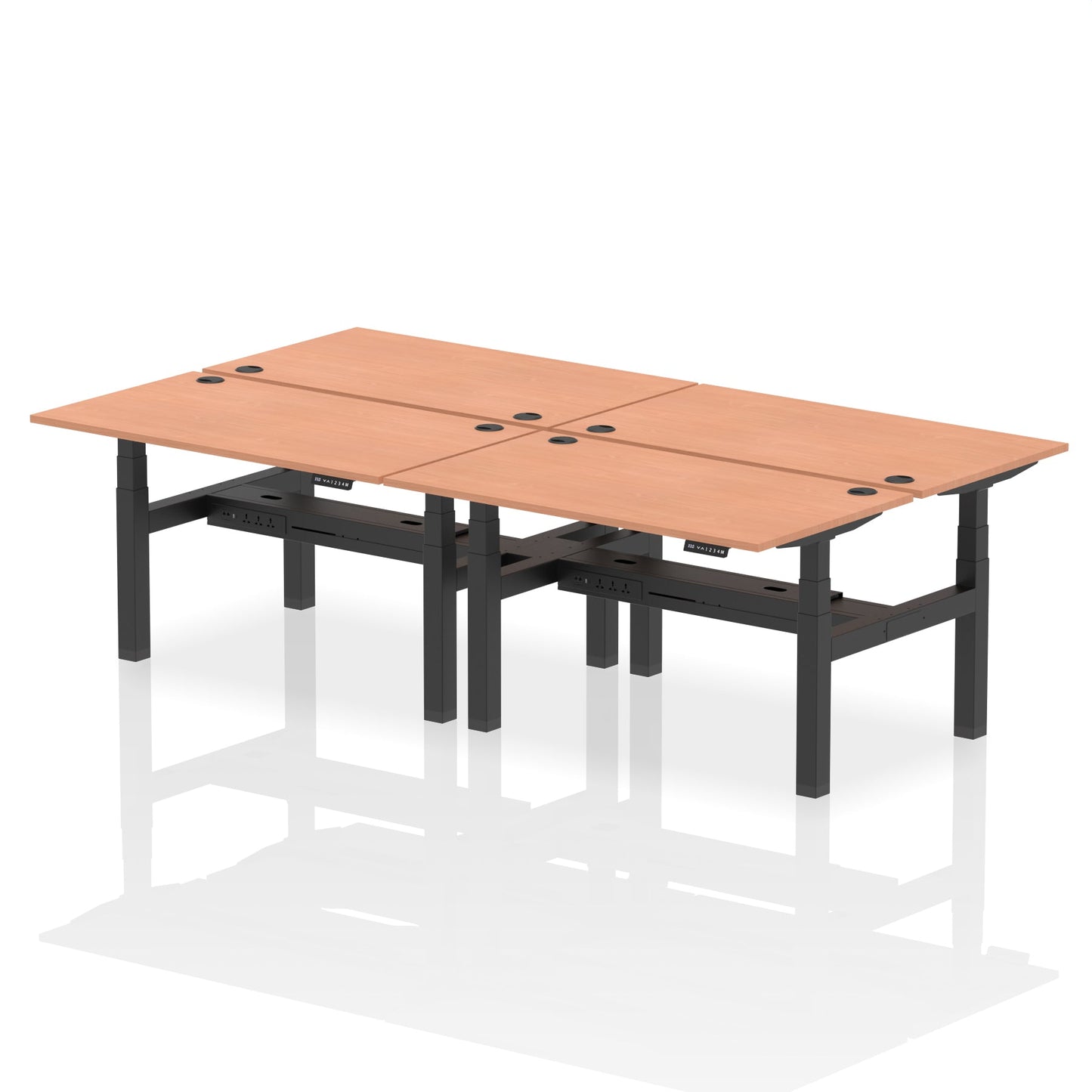 Air Back-to-Back Height Adjustable Bench Desk - 4 Person - Ergometric