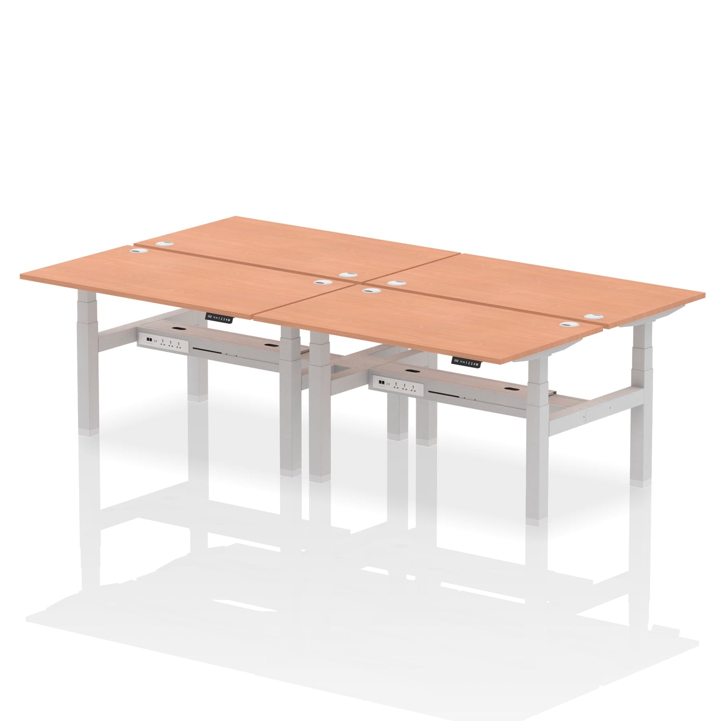 Air Back-to-Back Height Adjustable Bench Desk - 4 Person - Ergometric