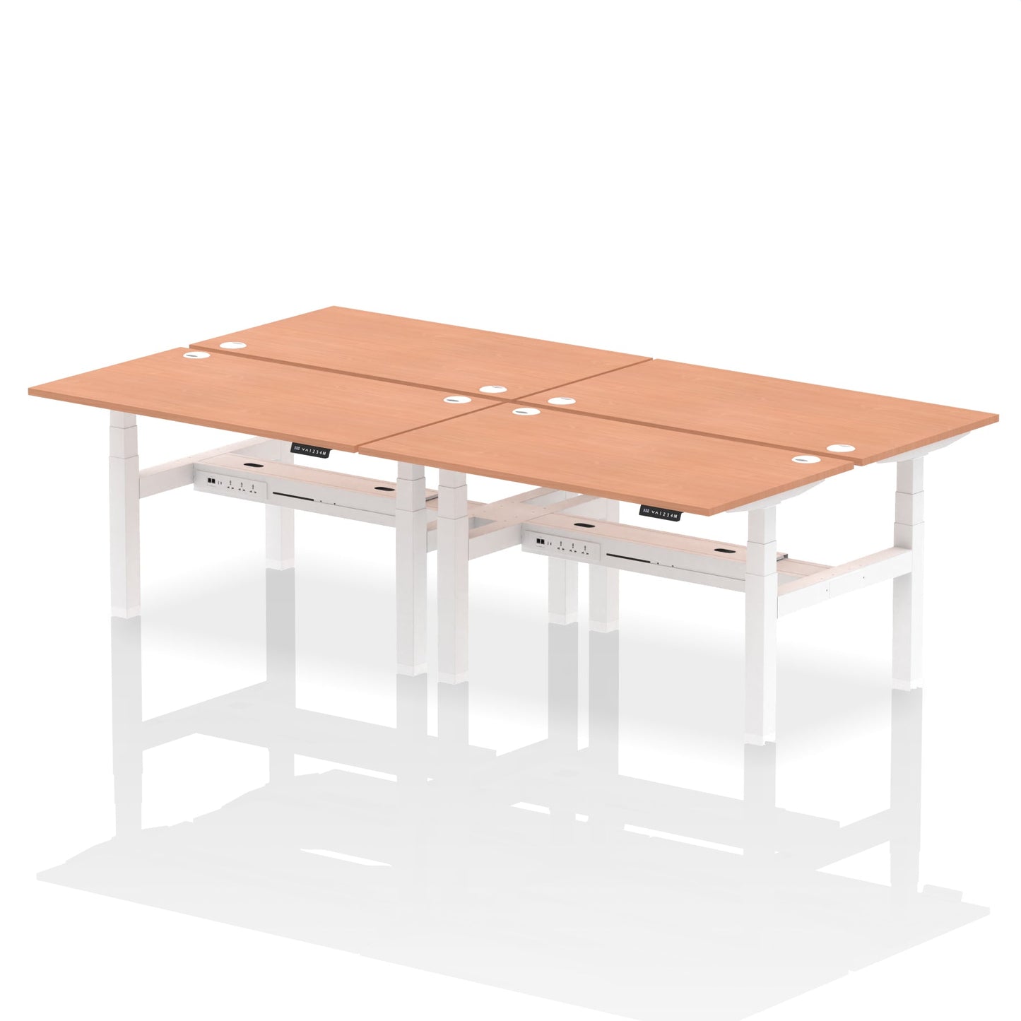 Air Back-to-Back Height Adjustable Bench Desk - 4 Person - Ergometric