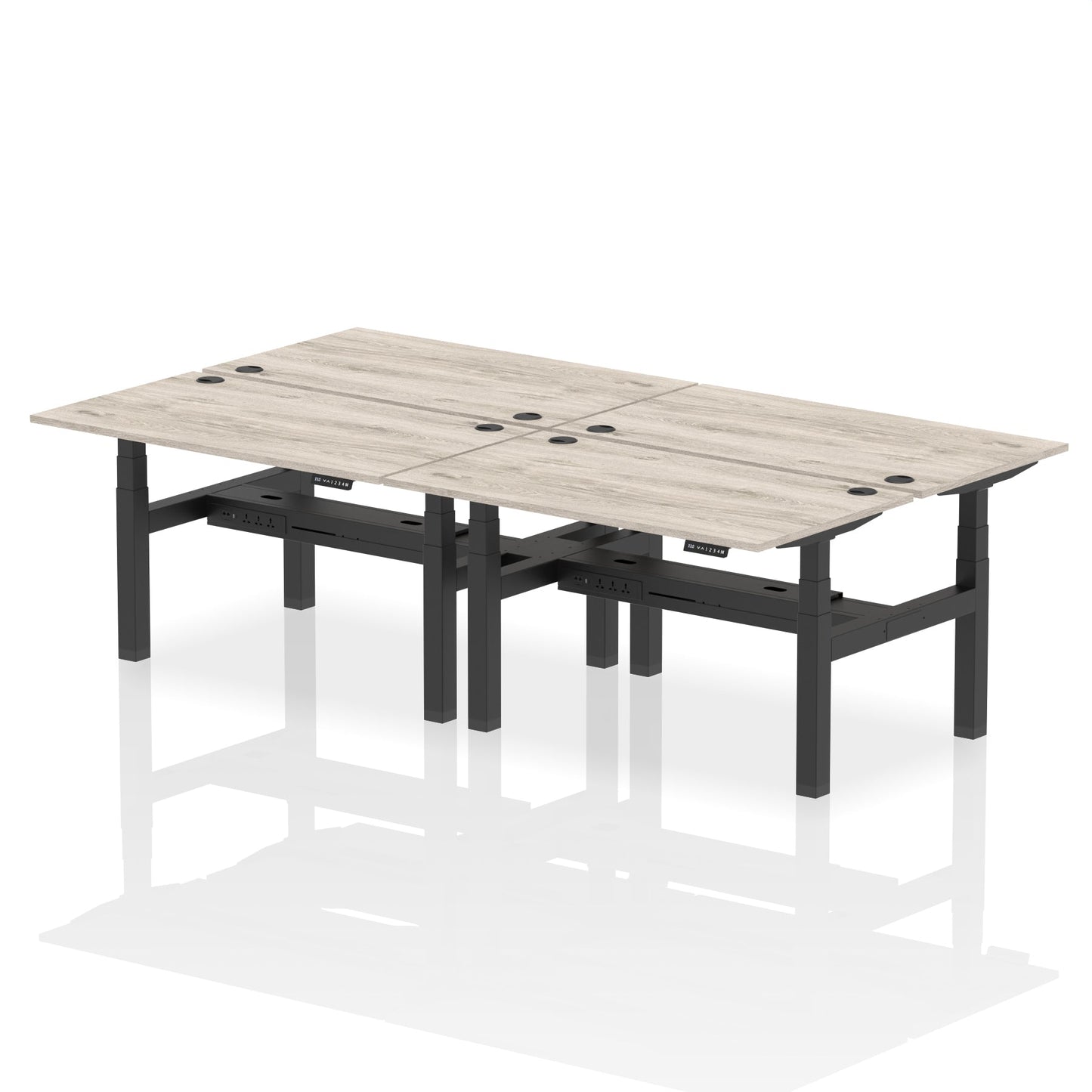 Air Back-to-Back Height Adjustable Bench Desk - 4 Person - Ergometric