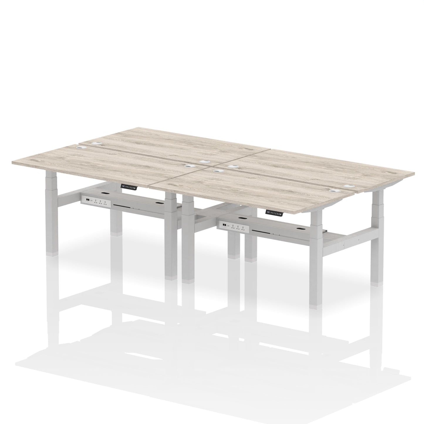 Air Back-to-Back Height Adjustable Bench Desk - 4 Person - Ergometric
