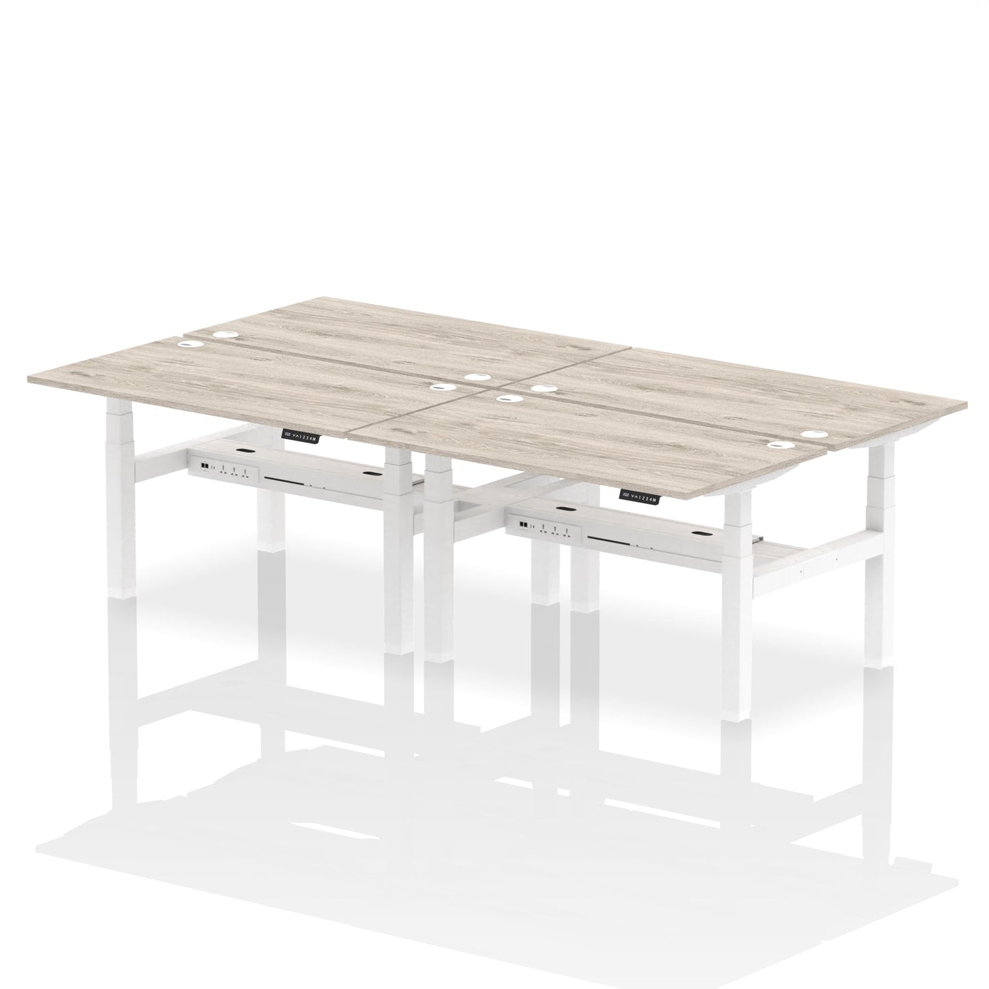 Air Back-to-Back Height Adjustable Bench Desk - 4 Person - Ergometric