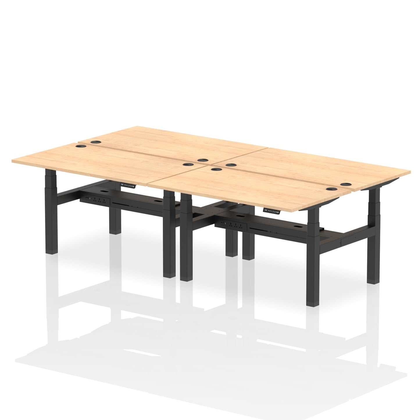 Air Back-to-Back Height Adjustable Bench Desk - 4 Person - Ergometric