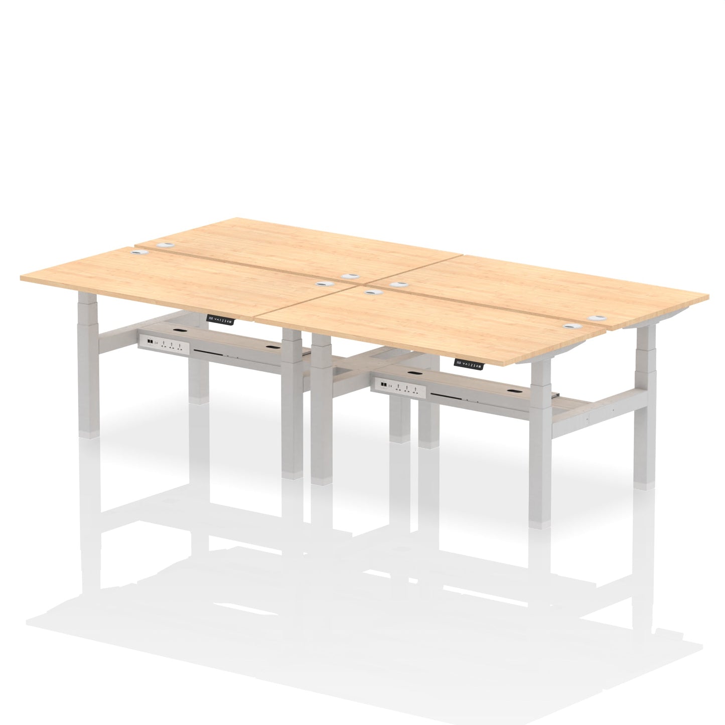 Air Back-to-Back Height Adjustable Bench Desk - 4 Person - Ergometric