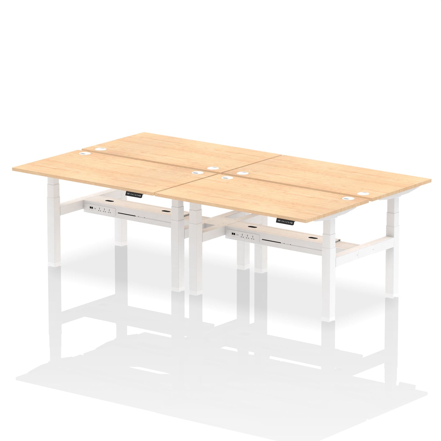 Air Back-to-Back Height Adjustable Bench Desk - 4 Person - Ergometric