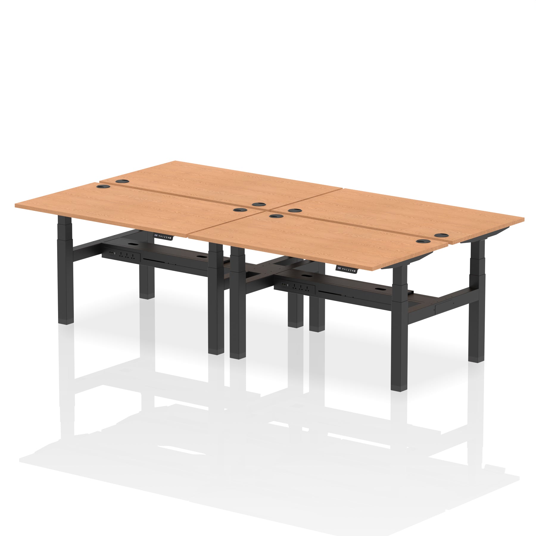 Air Back-to-Back Height Adjustable Bench Desk - 4 Person - Ergometric