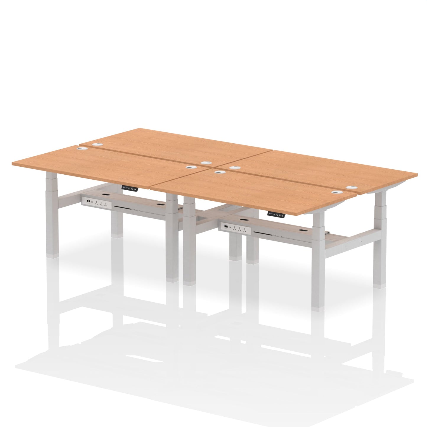 Air Back-to-Back Height Adjustable Bench Desk - 4 Person - Ergometric