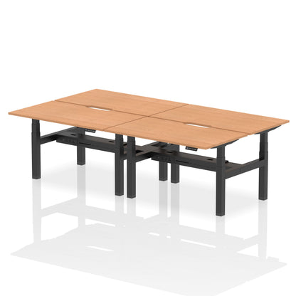 Air Back-to-Back Scalloped Edge Height Adjustable Bench Desk - 4 Person - Ergometric