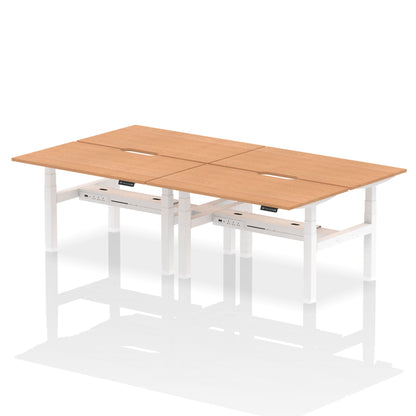 Air Back-to-Back Scalloped Edge Height Adjustable Bench Desk - 4 Person - Ergometric