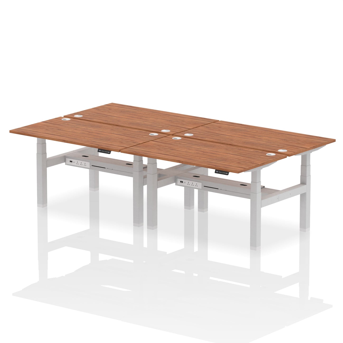 Air Back-to-Back Height Adjustable Bench Desk - 4 Person - Ergometric
