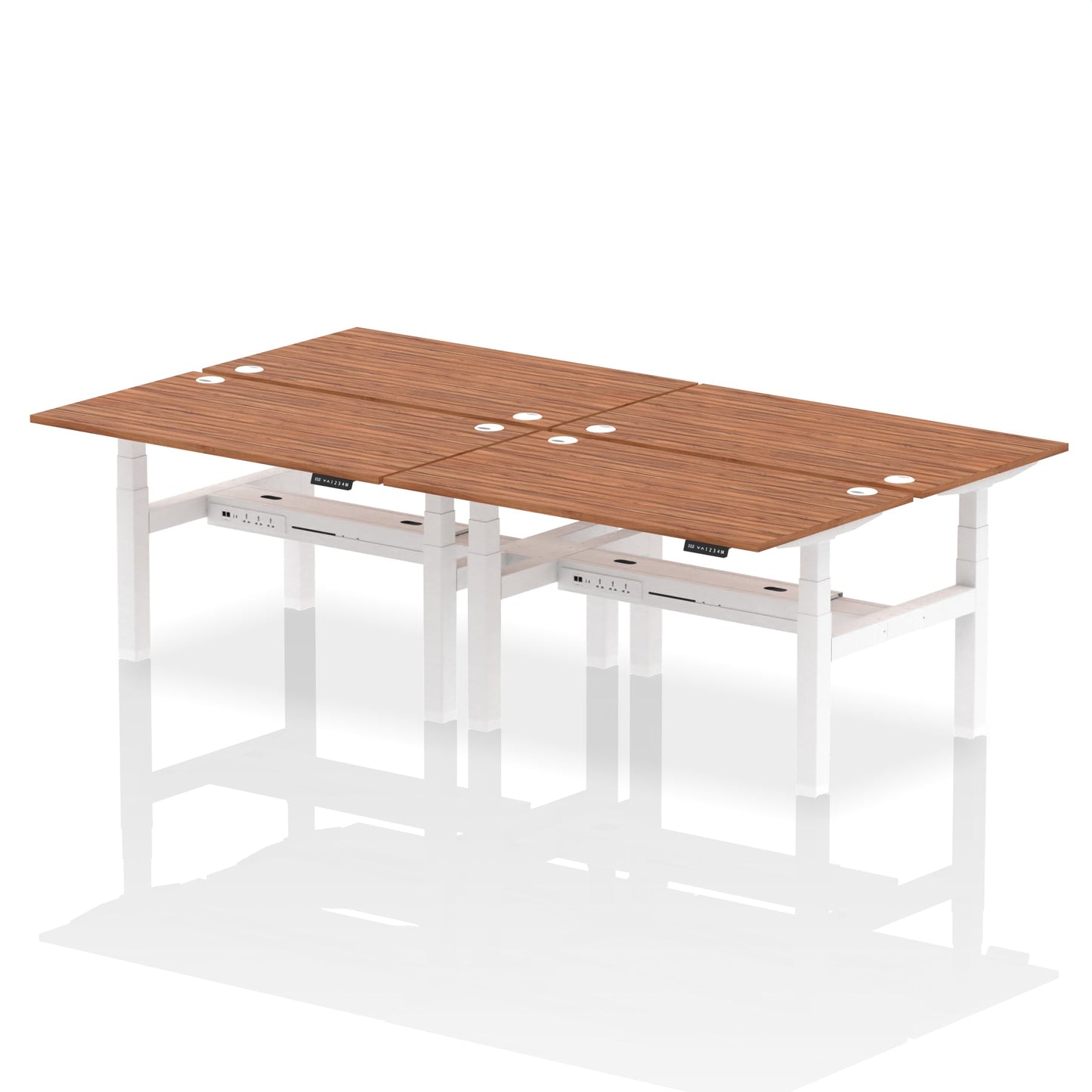 Air Back-to-Back Height Adjustable Bench Desk - 4 Person - Ergometric