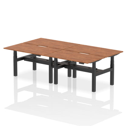 Air Back-to-Back Scalloped Edge Height Adjustable Bench Desk - 4 Person - Ergometric
