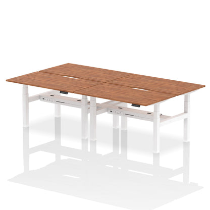 Air Back-to-Back Scalloped Edge Height Adjustable Bench Desk - 4 Person - Ergometric